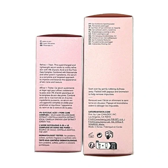 Saturday Skin Pore Active Treatment Refining Pore Gel Bundle Clean K Beauty New - Picture 2 of 4